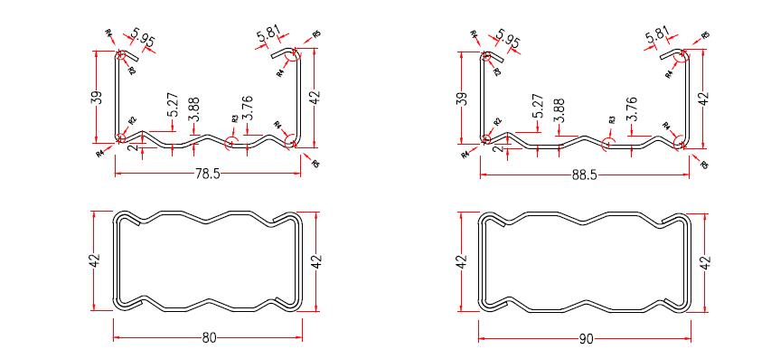 Nueva máquina perfiladora de perfiles de sección rectangular integrada de diseño 1 viga de caja pequeña