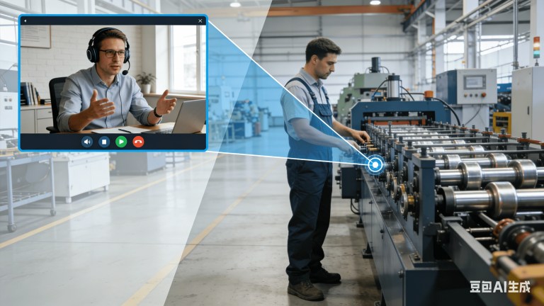 How to Install a Roll Forming Machine Remotely: 7 Incredible Secrets for Fast Success 1 A technician using a tablet for a video call to learn how to install a roll forming machine remotely with Beli RollForming support.